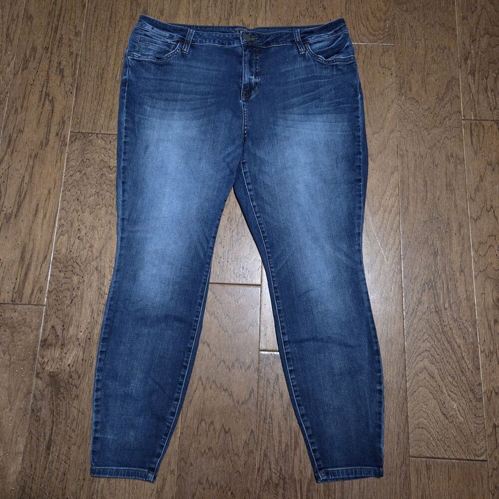 Kut From The Kloth Jeans Womens 18W Blue Stretch Faded Ankle Tapered Leg